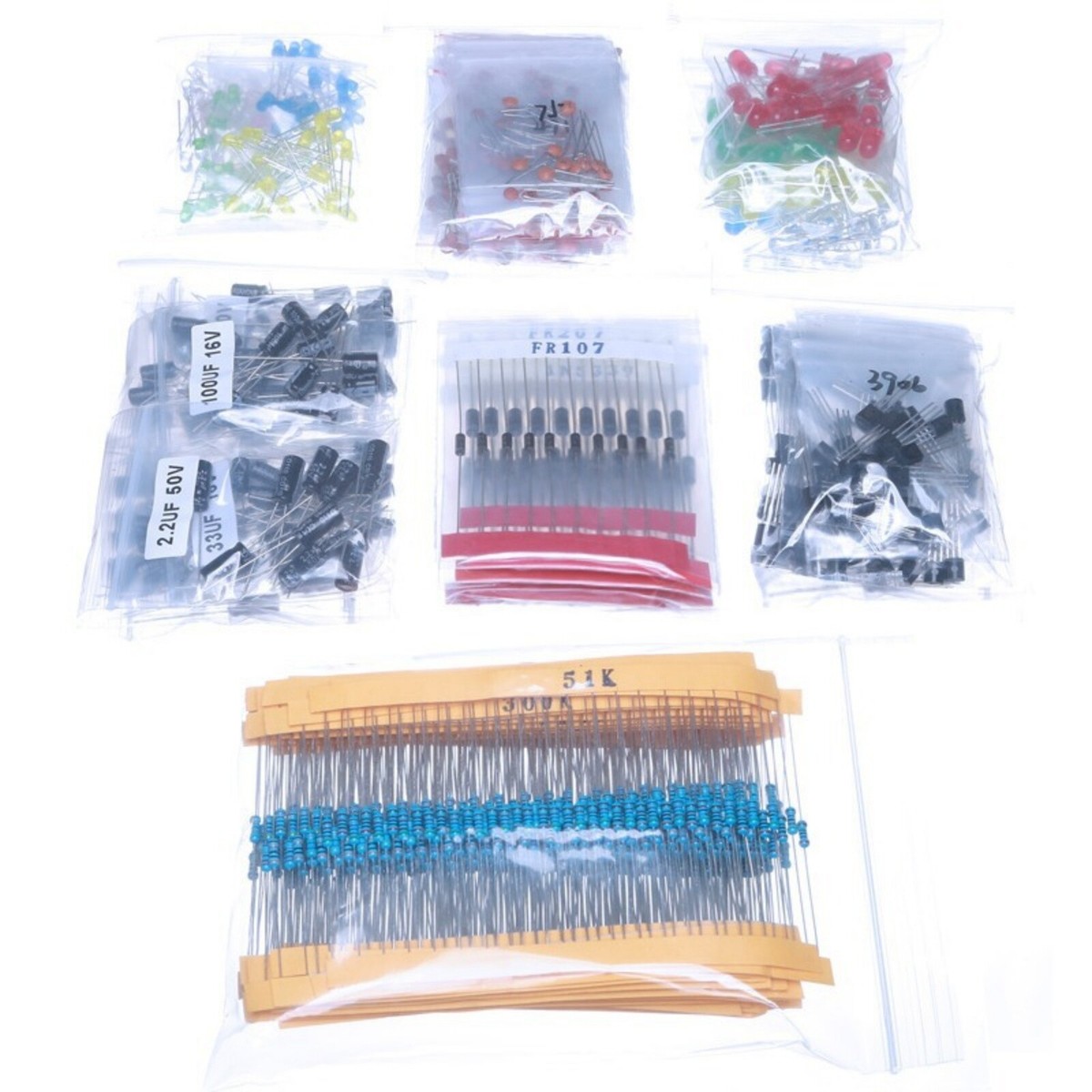 Transistor de diode de 3mm 5mm LED, 200pcs assortiment rouge jaune