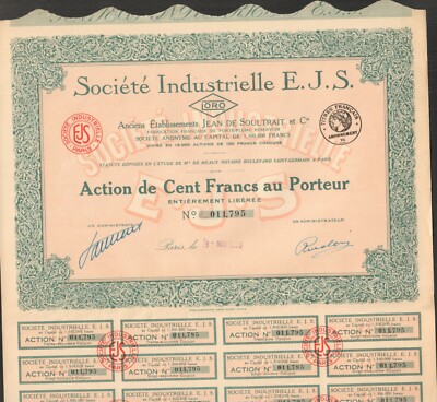 Société Industrielle E.J.S., ex-Ets JEAN DE SOULTRAIT (I)