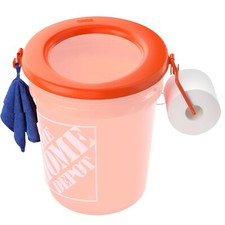 Portable Bucket Toilet Seat for 5 Gal Buckets Camping Snap-on Toilet Seat Orange