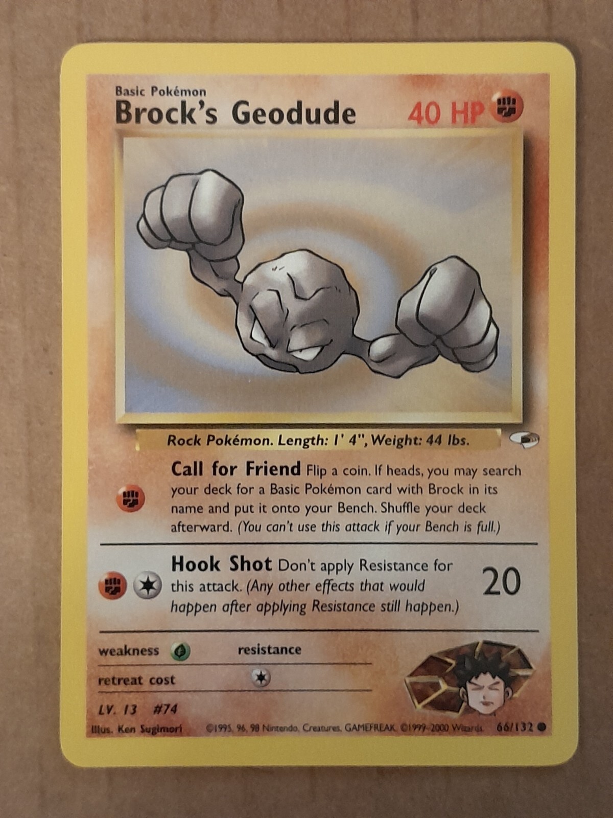 Pokemon Brock's Geodude 66/132 Gym Heroes NM-Mint See Picture