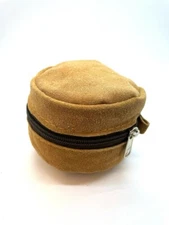 Hand made Fly Fishing suede Zippered Reel Pouch 4" (10cm)