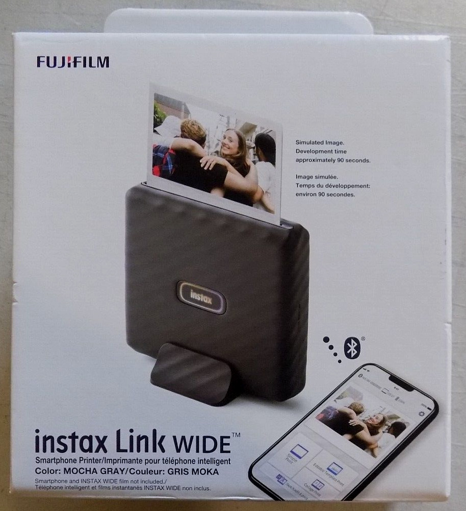 FUJIFILM Instax Link Wide Mocha Gray Smartphone Printer - NEW. Available Now for 79.95