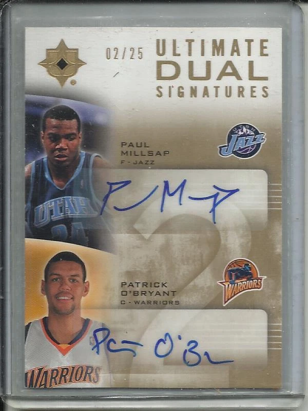 Paul Millsap-Patrick O'Bryant 07/08 Ultimate Collection Autograph #02/25 - Photo 1/1