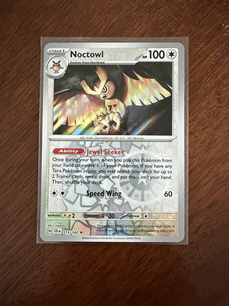 Noctowl - 115/142 Stellar Crown REVERSE Holo Rare Pokemon