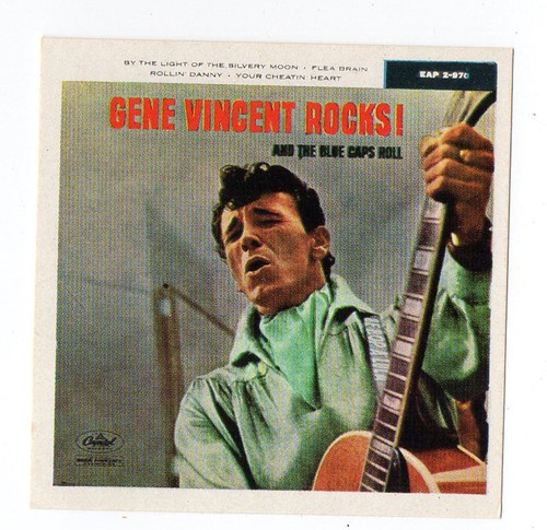 1960 Spanish Film Star Sticker Stamp US Be-Bop-A-Lula Rocker Gene Vincent - 第 1/2 張圖片