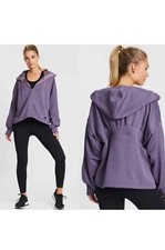 Adidas Gather Hoodie Full Zip Loose LS Track Jacket Legacy Purple Sz S NWT Scuba