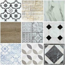 Floor Tiles Self Adhesive Marble Moroccan Vinyl Flooring Kitchen Bathroom 1m²