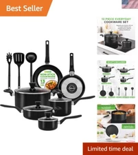 13-Piece Nonstick Cookware Set: Heat-Resistant Pots & Pans for Elegant Cooking