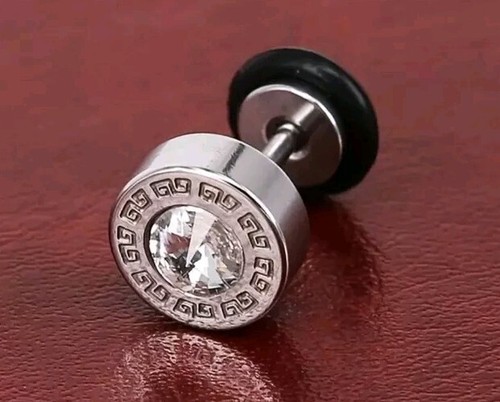 men's Earring surgical Stainless Steel crystal earrings set of 2 comes boxed 247 - Picture 4 of 8