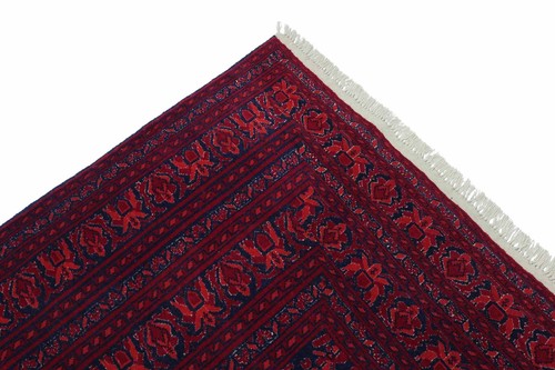 Afghan Mauri Teppich 200x300 Handgeknüpft Rot Geometrisch Orient Kurzflor a - Picture 5 of 8