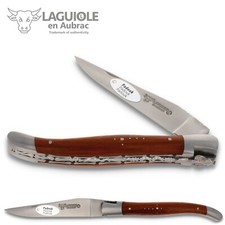 Laguiole en Aubrac Doppelplatine Taschenmesser - Padouk Holz - 12 cm Messer matt
