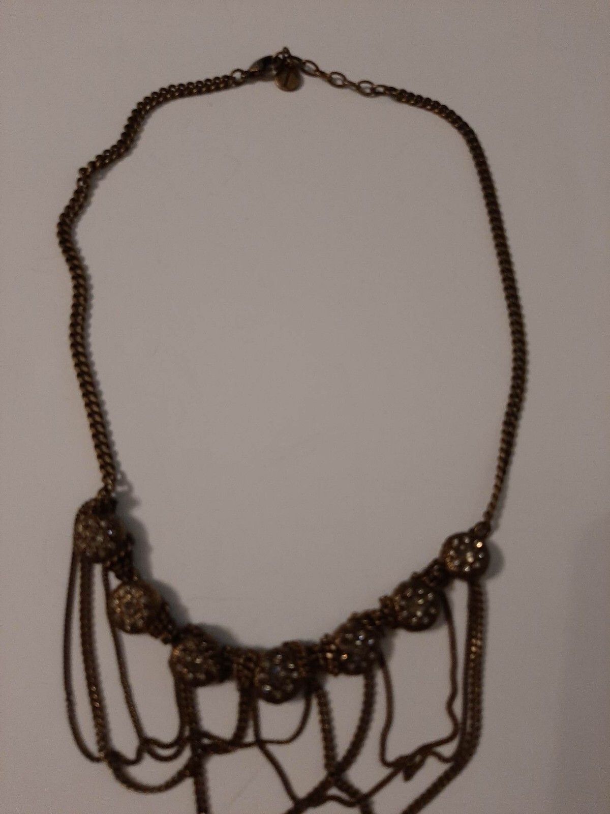 Talbots Necklace Multi-Stranded brass” Statement … - image 2