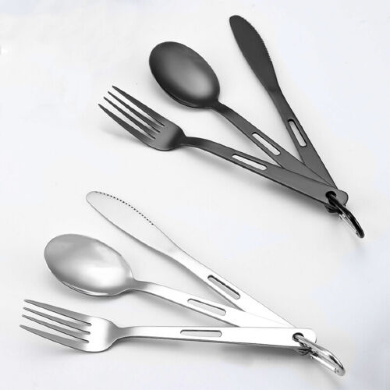 3Piece Stainless steel Cutlery Set Home Outdoor Camping Fork Knife