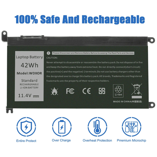 42wh Battery for Dell Inspiron 13 7375 P69G 7378 14 3482 7460 7472 15 5565 5567 - Picture 8 of 12