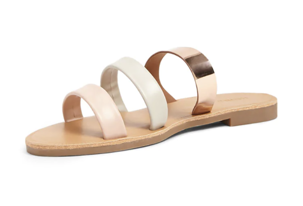 PANTOFOLA D’ORO Sandali ecopelle con cinturino metallizzato DONNA TAGLIA 8 ciabatte slip on ballerine blush