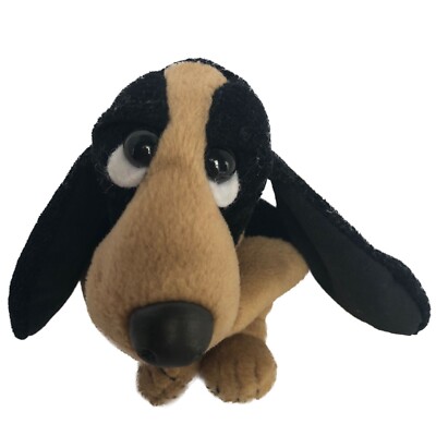 Applause Basset Hound Bean Bag Black Tan Limited Edition 8'' Vintage