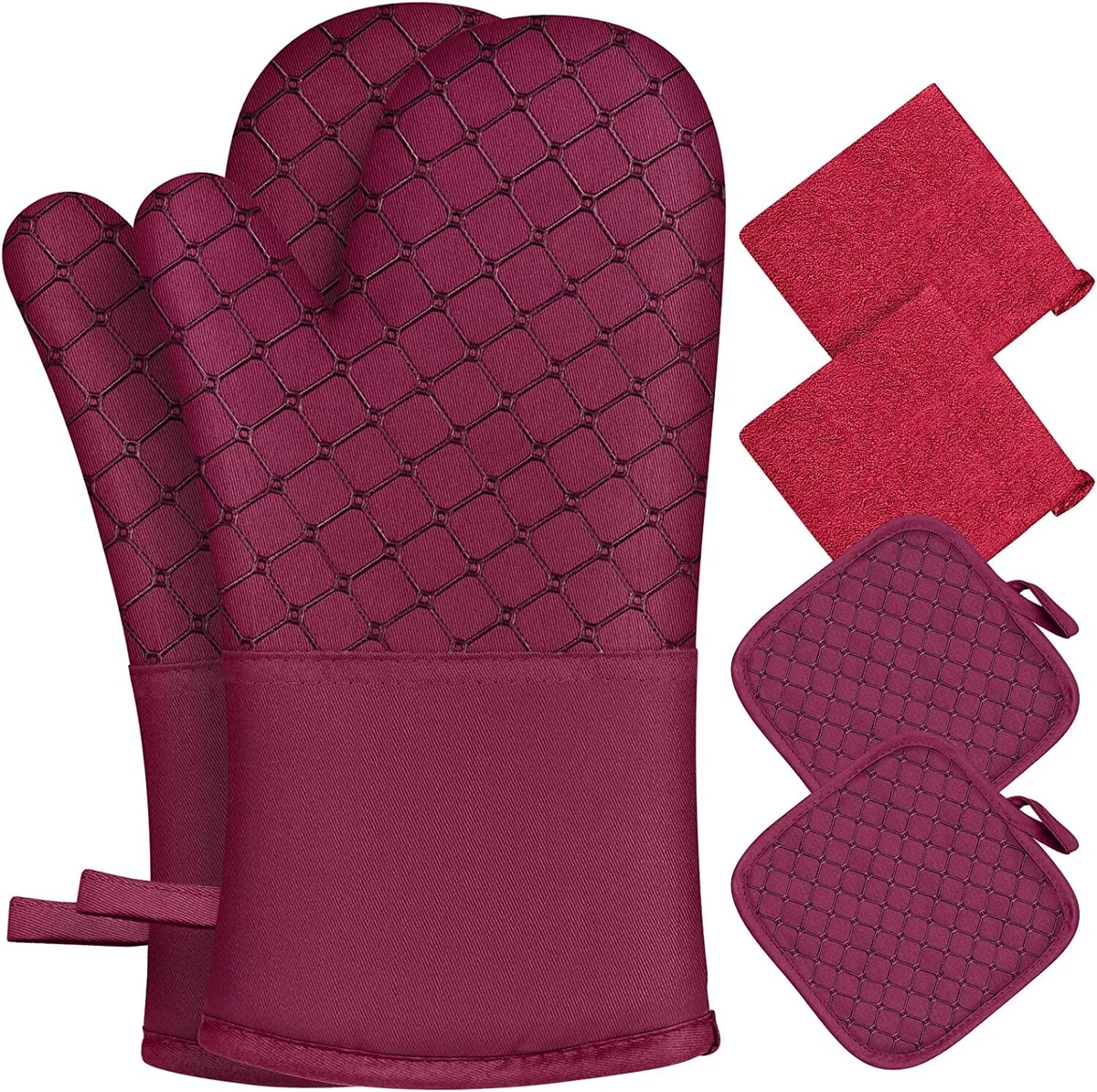 Zulay Kitchen Silicone Oven Mitts - Red, 2 - Kroger