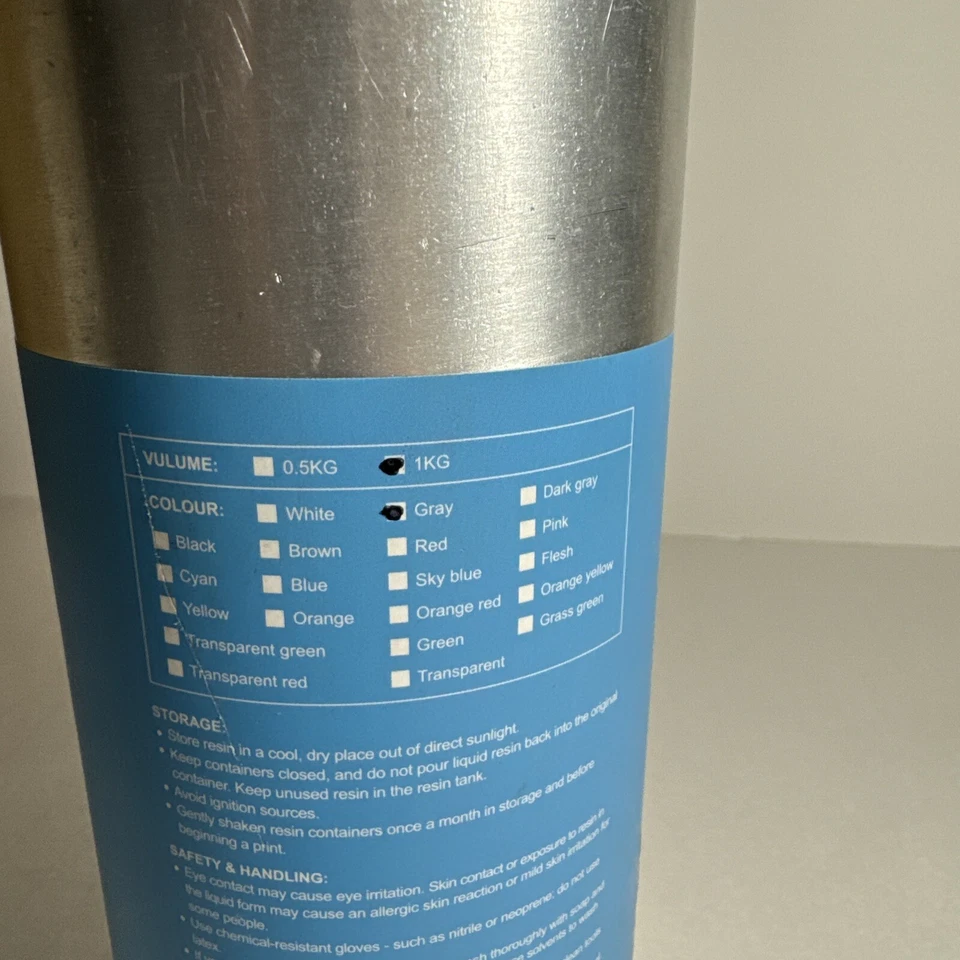 Rapid UV 405nm 3D Printer Resin Gray 1KG 1000g - Image 3 of 3