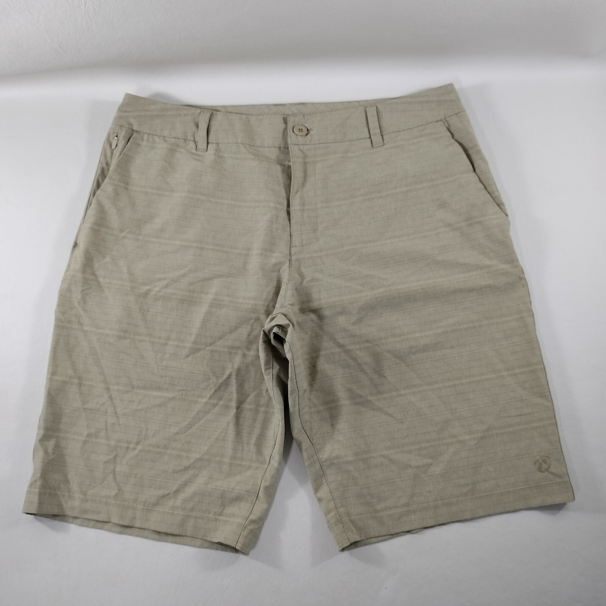 Hang Ten Tan Flat Front Chino Shorts Mens Size Actual 36