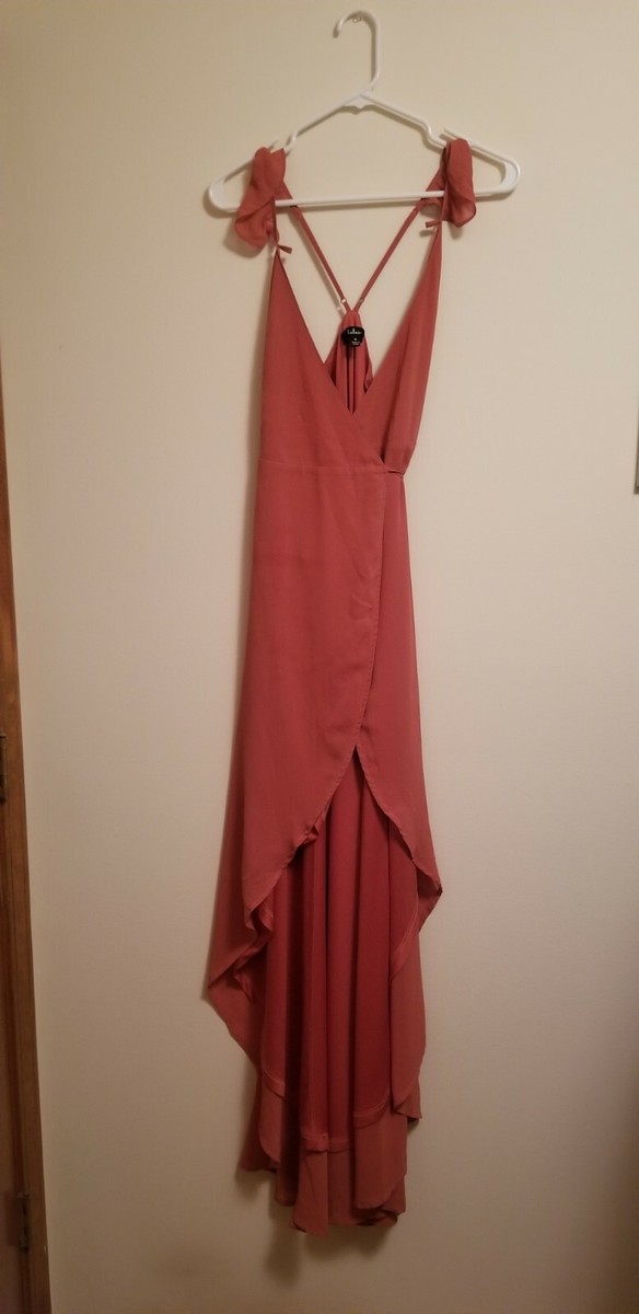 Lulus Medium Here's To Us High-Low Wrap Maxi bridesmaid Dress in
