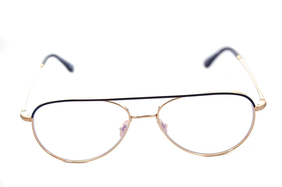 TOM FORD TITANIUM Mens Blue Block Eyeglasses FT5693 030 57mm Frame GOLD BLACK - Image 4 of 4