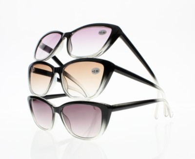 Computer Black Gradient Cat Eye Tinted Lens Sunglasses Reading Glasses +1.0~+4.0