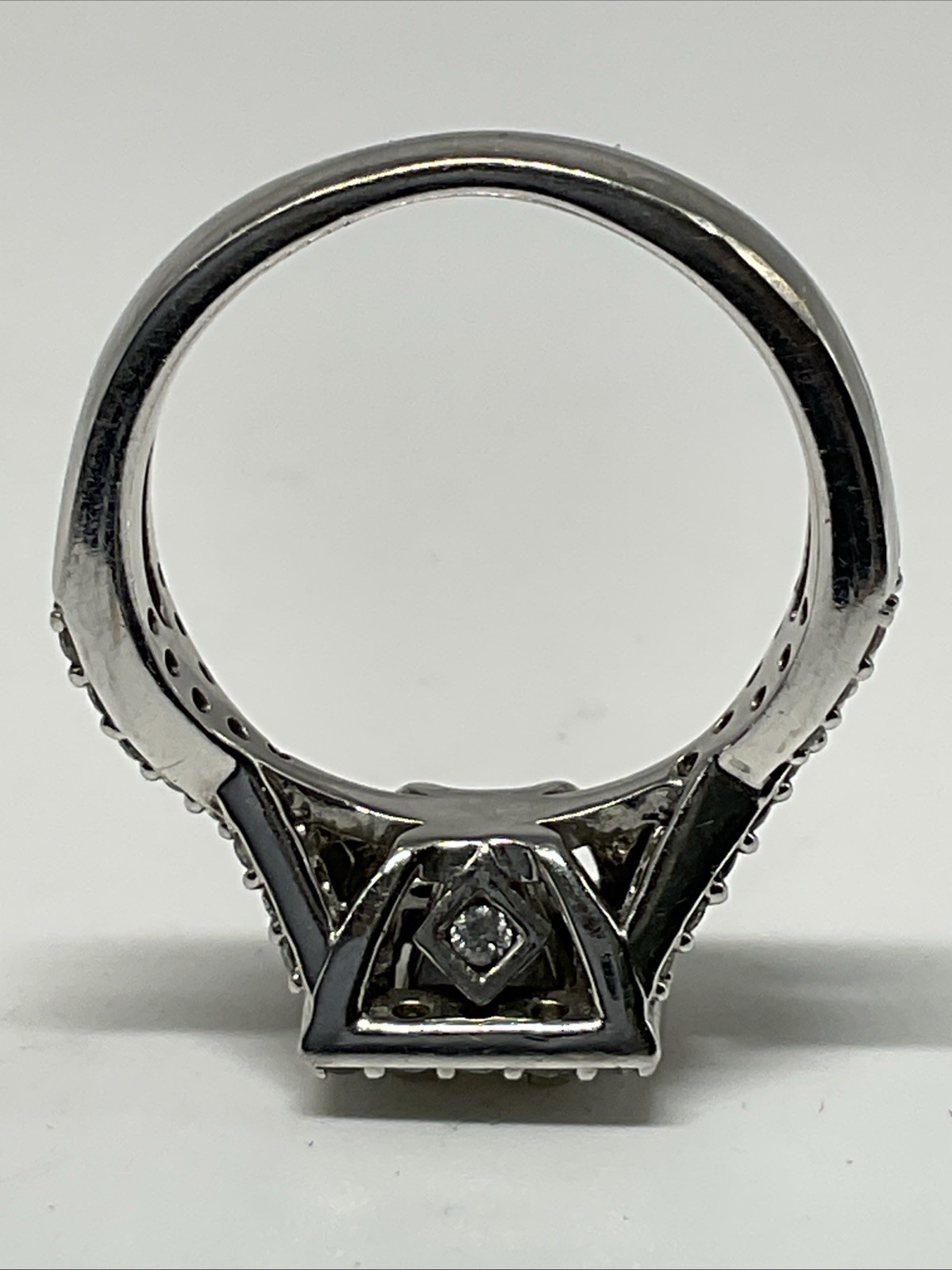 Engagement Ring Solid 13K W. Gold Solitaire Princ… - image 5