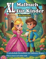 Malbuch Kinder XL - 75 Ausmalbilder EinhöRner Burgen Prinzessinnen 3-8 Jahre