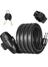 Titanker Bike Lock, 1/2 Inch Thick Bike Lock Cable Coiled Secure Bicycle Lock