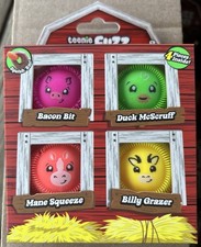 Authentic NEW, SEALED NeeDoh Teenie Fuzz Ball Farmyard 4-Pack Rare