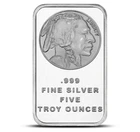 5 oz .999 Fine Silver Bar Buffalo Sunshine Mint Bullion