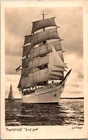 WW2 WWII German Military Kriegsmarine Postcard Sailing Training Ship Groch Fork