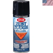 Krylon Rust Tough Gloss Black Enamel - 12 oz. Aerosol, Rust Preventive Spray