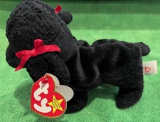 Rare "GIGI The Black Poodle Dog" 1997 TY Beanie Baby w/ Tag Errors RETIRED NEW