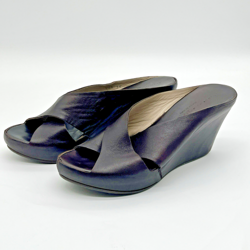 AGL Attilio Giusti Leombruni Brown Patent Leather Wedges Women’s EU 38 Slip-On - Picture 2 of 9