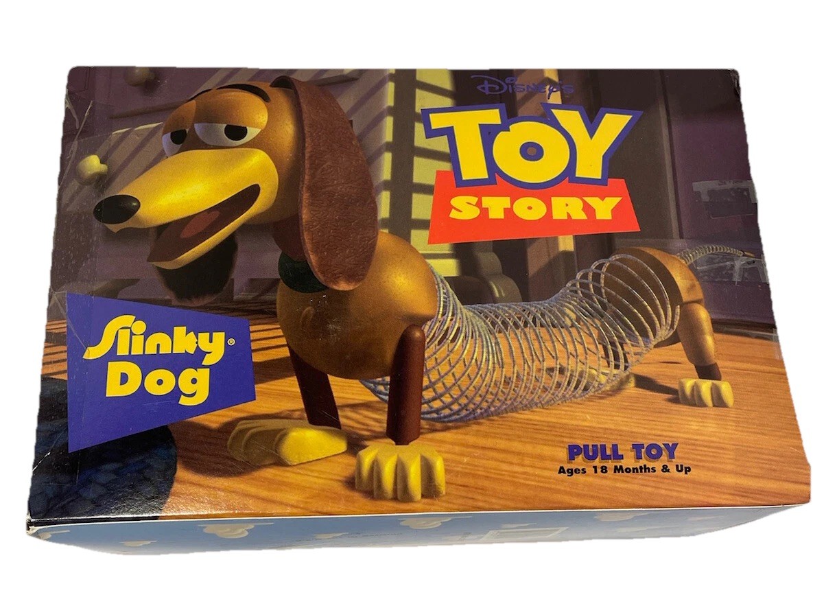 TOY STORY Slinky Jr. Dog 海外版 プルトイ 当時物 TOY STORY SUPER RARE VTG “SLINKY DOG PULL TOY”. 1995 James