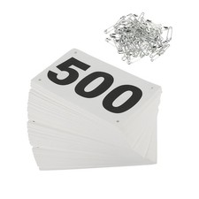 Running Bib Numbers 7x4 Inch 1-500 Waterproof Race Competitor Numbers White,1Set
