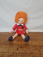 Bambola vintage Annie Rag piccola orfana peluche peluche Knickerbocker giocattolo cucciolo cane