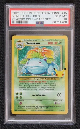 New Listing2021 Pokemon Celebrations Venusaur Holo #15 Classic Coll - Base Set PSA 10