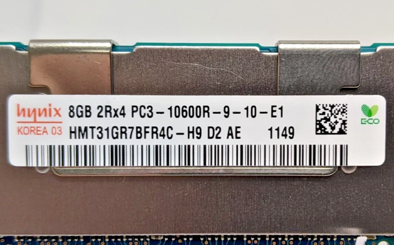 Lot of 6x Hynix 8GB DDR3 ECC Reg Server RAM HMT31GR7BFR4C-H9 PC3-10600R - Image 3 of 3