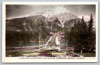 Vintage Cascade Mountain and Alpine Gardens Banff Alberta Postcard
