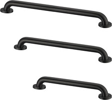 Matte Black Stainless Steel Grab Bar Set - ADA Compliant, 3 Sizes Included