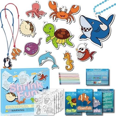 75PCS Shrinky Dinks Kit for Kids - Shrink Art with small, Blue sea 