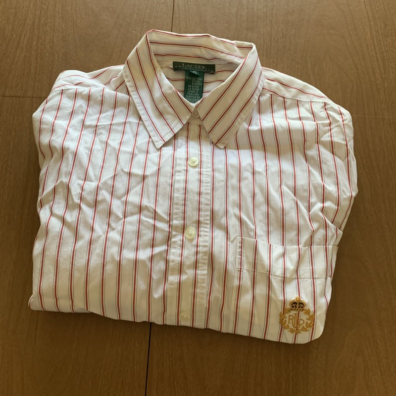 RALPH LAUREN GREEN LABEL WOMAN LONG SLEEVE SHIRT SIZE 10 STRIPE NEW SALES SAMPLE
