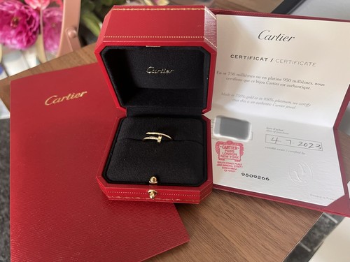 Auth. Cartier Juste un Clou 18k Yellow Gold Ring Size 55 w/ Box & Certificate