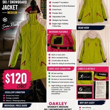 Oakley Women's Ski Snowboard Snow Jacket Medium – Good Condition