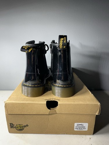 Dr Doc Martens Black Zipper J Youth Boots 1460J Size US 3 Lace And Zip Y2K NEW - Picture 4 of 10