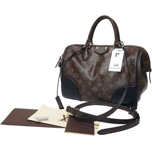 NO TARIFF Auth Louis Vuitton Shine Canvas Doc PM Monogram M50482 Invoice LF648