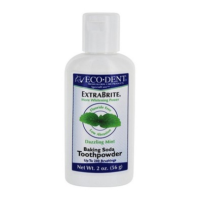 Ecodent ExtraBrite Baking Soda Toothpowder, Dazzling Mint, 2 Ounces