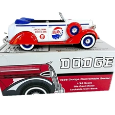 1936 Dodge Convertible Sedan Pepsi Die Cast Metal Bank 1/28 Liberty Classics